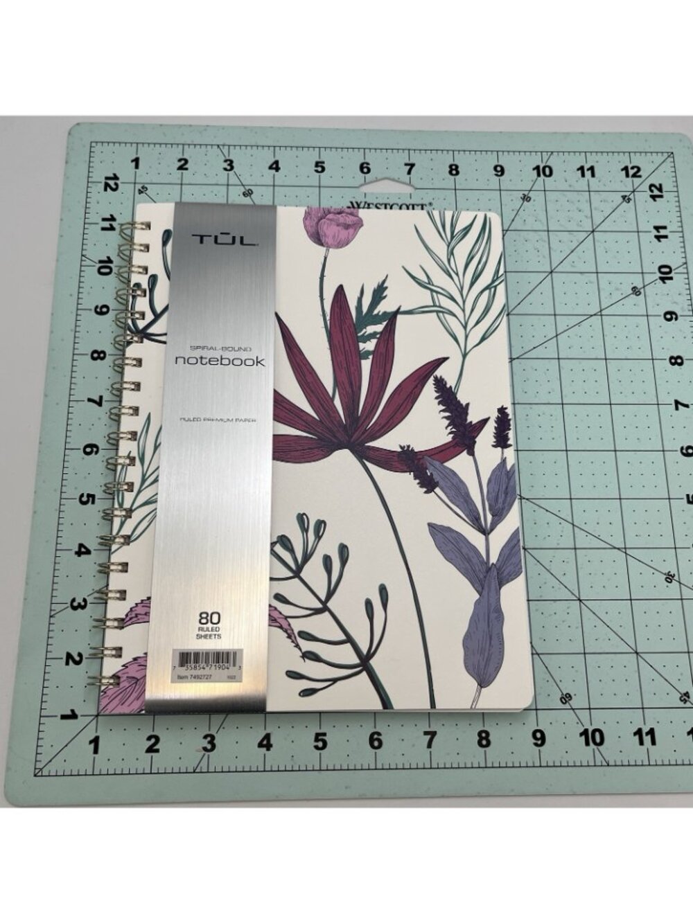 TUL Spiral Bound Notebook Floral Cover Ruled Premium Paper 80 Sheets Journal - Picture 9 of 11